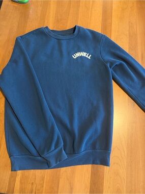 Unwell Graphic Crewneck Sweater in Navy Blue